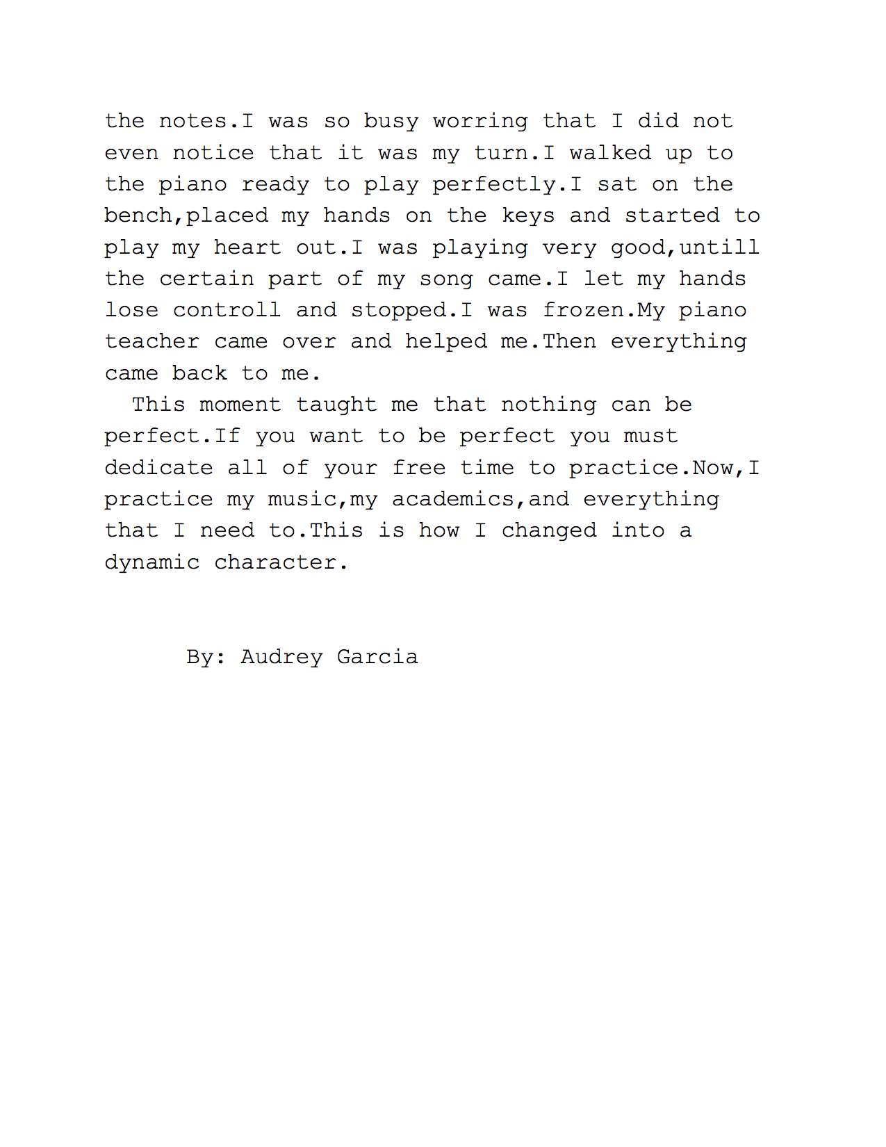 Dynamic characters Writing Project2